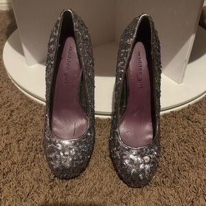 Madden Girl Glittering Silver Heels